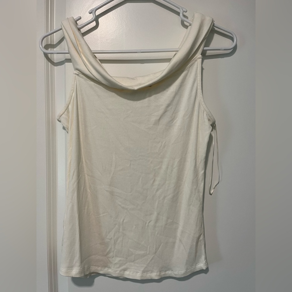BCBG scoop neck ribbed shirt.